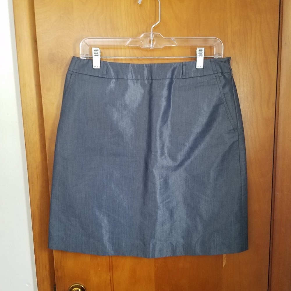 J.Crew Blue Grey Metallic Skirt